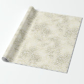 Gold White Glam Leopard Print Cadeaupapier (Uitgerold)