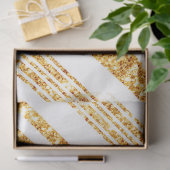 Gold White Glitter Boho Popular Stripes Collectie Tissuepapier (Geschenk)