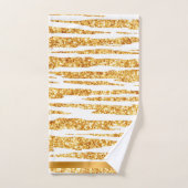 Gold White Glitter Boho Popular Tiger Collectie Bad Handdoek (Handdoek)