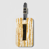 Gold White Glitter Boho Popular Tiger Collectie Bagagelabel (Voorkant (verticaal))