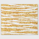 Gold White Glitter Boho Popular Tiger Collectie Cadeaupapier (Vlak)