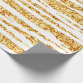 Gold White Glitter Boho Popular Tiger Collectie Cadeaupapier (Hoek)