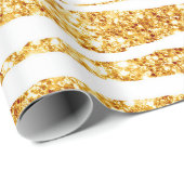 Gold White Glitter Boho Popular Tiger Collectie Cadeaupapier (Rol Hoek)