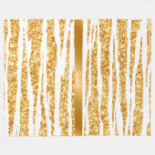 Gold White Glitter Boho Popular Tiger Collectie Fleece Deken (Voorkant (Horizontaal))