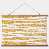 Gold White Glitter Boho Popular Tiger Collectie Hangend Wandkleed (Voorkant)