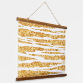 Gold White Glitter Boho Popular Tiger Collectie Hangend Wandkleed (Gebogen)