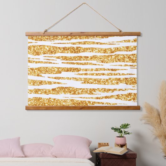 Gold White Glitter Boho Popular Tiger Collectie Hangend Wandkleed (Slaapkamer)
