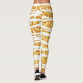 Gold White Glitter Boho Popular Tiger Collectie Leggings (Achterkant)