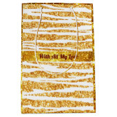 Gold White Glitter Boho Popular Tiger Collectie Medium Cadeauzakje (Voorkant)