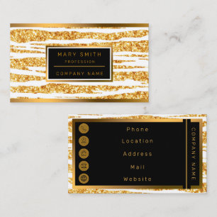 Gold White Glitter Boho Popular Tiger Collectie Visitekaartje