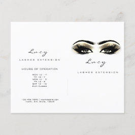 Gold White Glitter Makeup Eyes Lash Printerbrochur Flyer