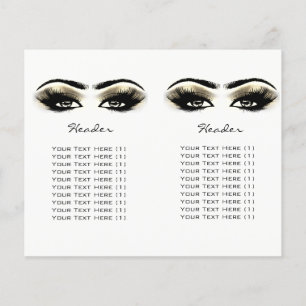 Gold White Glitter Makeup Eyes Lash Printerbrochur Flyer