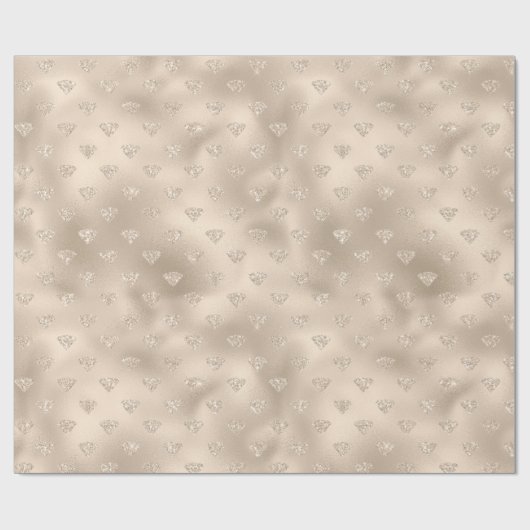 Gold White Glitz Glitter Diamonds Cadeaupapier (Vlak)