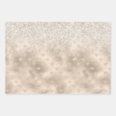 Gold White Glitz Glitter Diamonds Inpakpapier Vel (Voorkant)