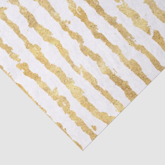 Gold White Glitz Stripes Tissuepapier (Detail)