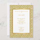 GOLD WHITE GOLD BRICK PATTERN WEDDING INVITATION KAART (Voorkant)