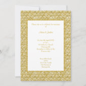 GOLD WHITE GOLD BRICK PATTERN WEDDING INVITATION KAART (Voorkant)