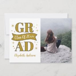 Gold & White Graduation Aankondiging