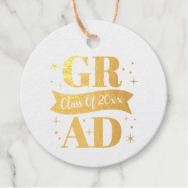 Gold & White Graduation Party Bedankjes Labels