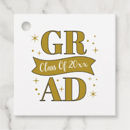 Gold & White Graduation Party Bedankjes Labels