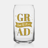 Gold & White Graduation Party Blikvorm Glas (Voorkant)