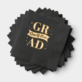 Gold & White Graduation Party Folie Servetten