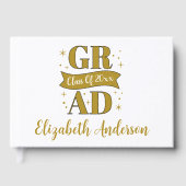 Gold & White Graduation Party Gastenboek (Voorkant)