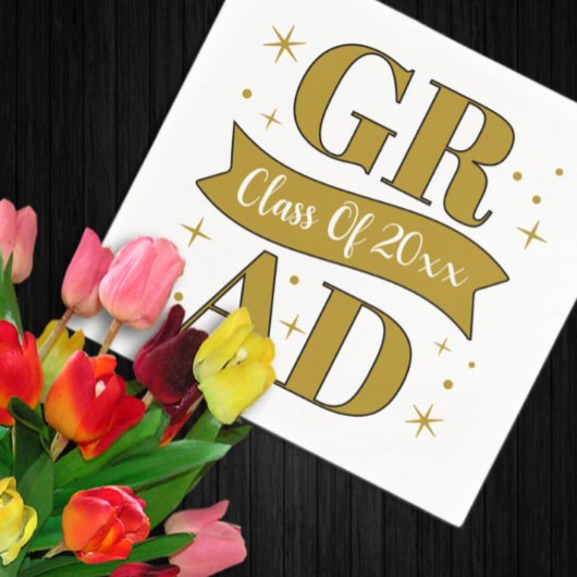 Gold & White Graduation Party Servet