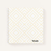 Gold White Graphic Diamonds Sketchbook Journal Notitieboek (Voorkant)