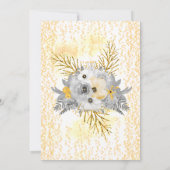Gold White gray Floral Bouquet Birthday Party Kaart (Achterkant)