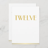 Gold White Great Gatsby Wedding Table Kaarten Twaa (Voorkant / Achterkant)