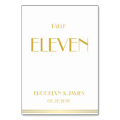 Gold White Great Gatsby Wedding Table Numbers Kaart (Achterkant)