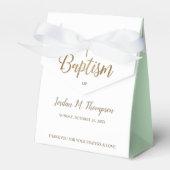 Gold White Green baby Baptisme Cross Hartelijk dan Bedankdoosjes (Voorkant Zijde)