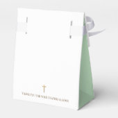 Gold White Green baby Baptisme Cross Hartelijk dan Bedankdoosjes (Achterkant)