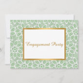GOLD WHITE GREEN LACE  ENGAGTY KAART (Voorkant)