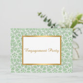 GOLD WHITE GREEN LACE  ENGAGTY KAART (Staand voorkant)
