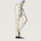 Gold White Grey Marble Pattern Yoga Women's Leggings (Rechts)