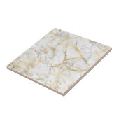 Gold White Grey Marble Trendy Modern Chic Stylish Tegeltje (Zijkant)