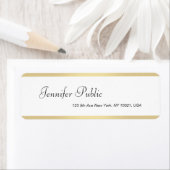 Gold White Handgeschreven naam Elegant Simple Mode Etiket (Insitu)