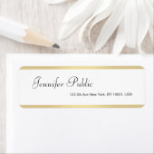 Gold White Handgeschreven Script Name Modern Elega Etiket (Insitu)