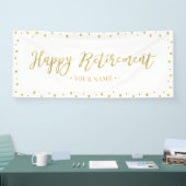 Gold & White Happy Retirement Party-banner Spandoek (Beurs)