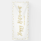 Gold & White Happy Retirement Party-banner Spandoek (Verticaal)