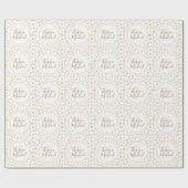 Gold White Hearts DIY Names Verloving Cadeaupapier (Vlak)