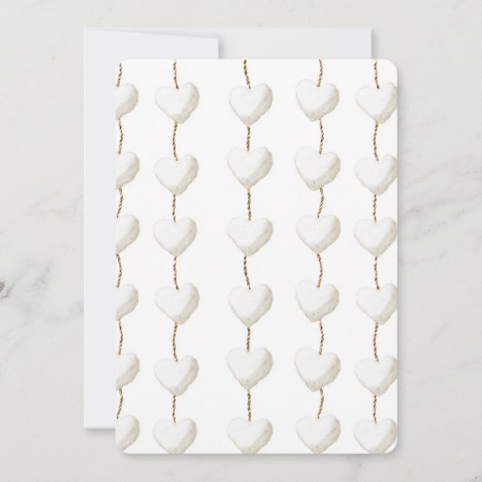 Gold White Hearts Vrijgezellenfeest Kaart (Achterkant)