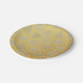 Gold & White Holiday Patroon - Aangepast kerstfees Papieren Bordje (Gekanteld)