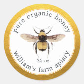 Gold White Honey Jar Label (Voorkant)