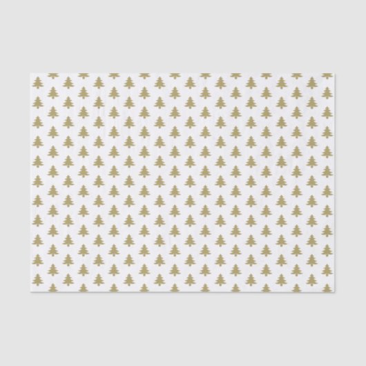 Gold/White Iconic kerstboompatroon Tissuepapier (Voorkant)