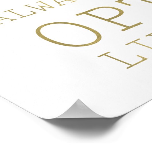 Gold White Inspirerend offertes Poster (Hoek)