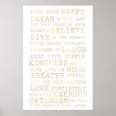 Gold White Inspirerend offertes Poster (Voorkant)
