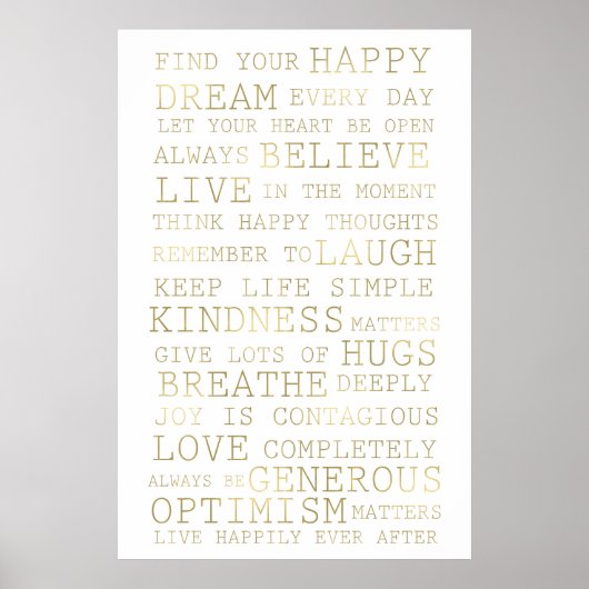 Gold White Inspirerend offertes Poster (Voorkant)